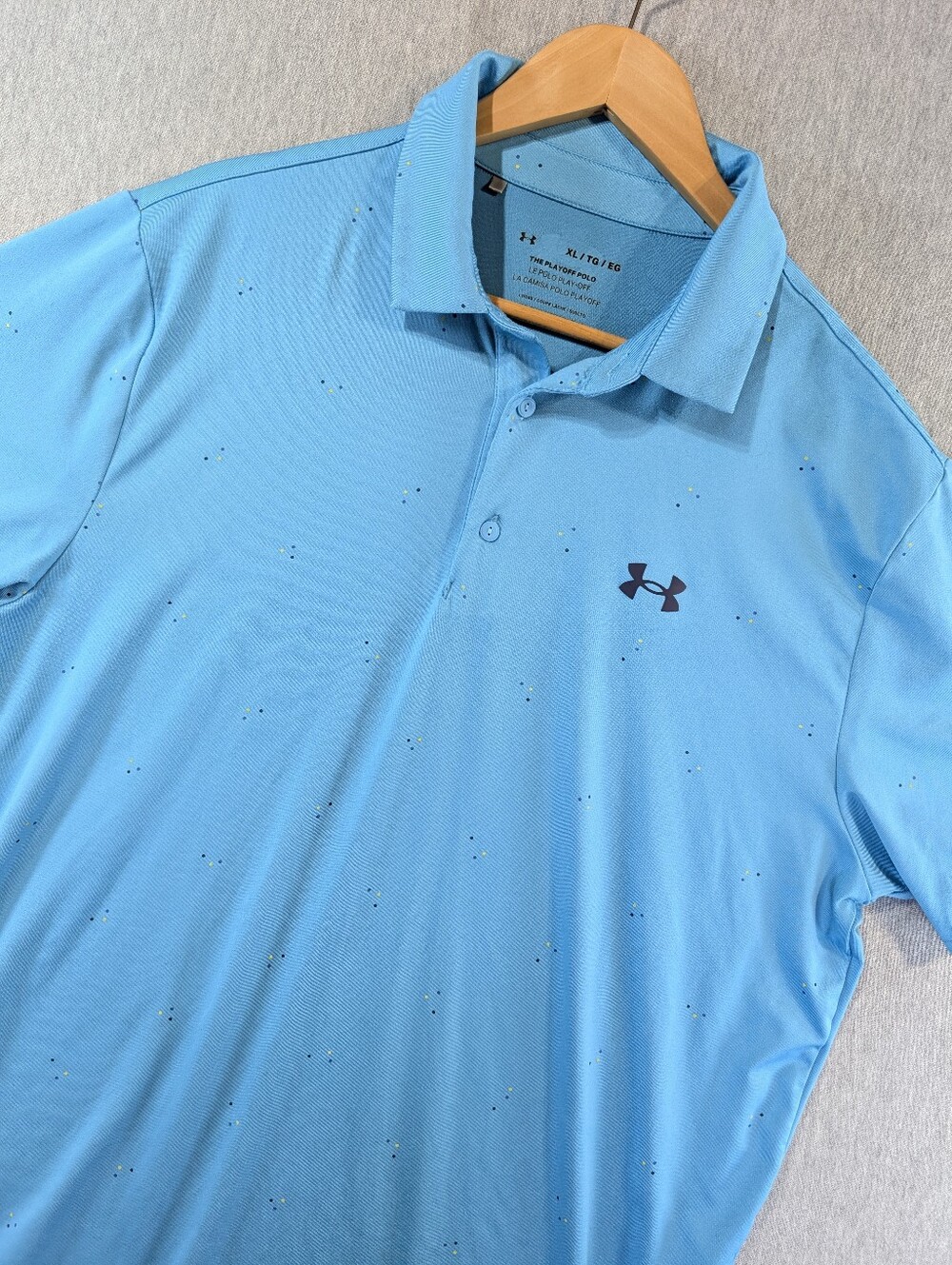 Under Armour The Playoff Polo Golf Shirt Men's XL Blue Dots